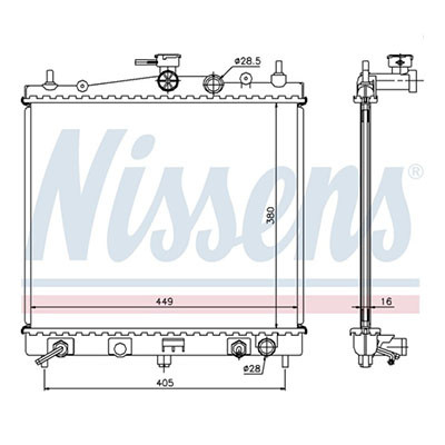 Радиатор основной Nissan Micra  ор.214609U01A NISSENS 68700A