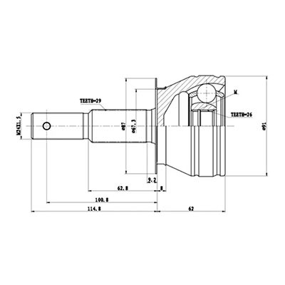 ШРУС наружный Nissan ор.C9211EB31A INKO 320070