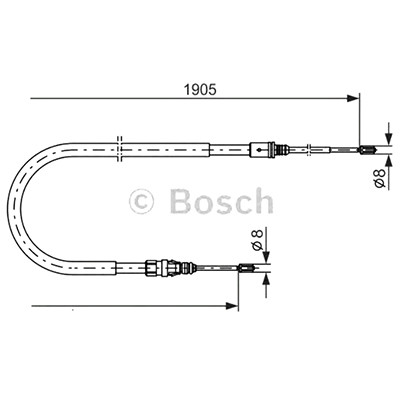 Трос ручника Peugeot 207 диск ор.4745Z4 BOSCH 1987477237