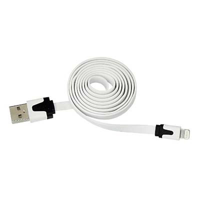 Кабель USB для iPhone 5/6/7 моделей шнур плоский 1м белый REXANT
