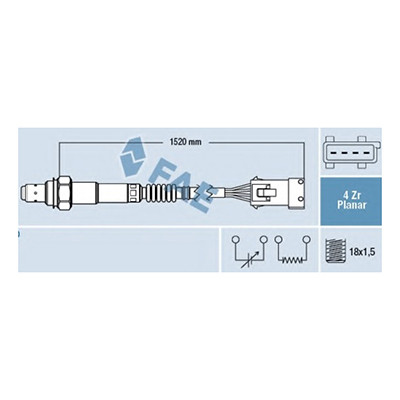 Лямбда-зонд Peugeot 307/406 1.8/2.0 16V 96>4-x конт.с разъемом L1510/з ор.1628HV Fae 77242