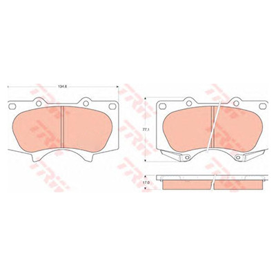 Колодки тормозные перед Land Cruiser 200/LX570 ор.0446560280 TRW GDB3364