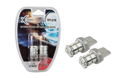 Лампа LED Xenite TP137R 12V W21/5W (Яркость +50%) блистер 2 шт 0000003836