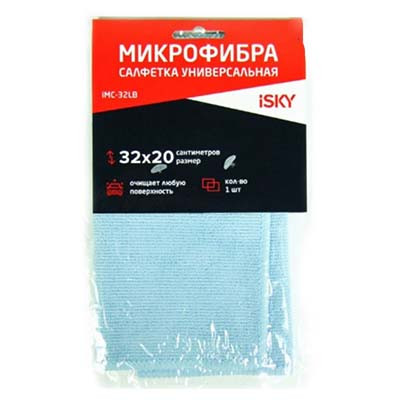 Салфетка для ухода за автомобилем 32х20 микрофибра iSky IMC32GR