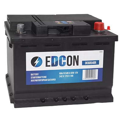 Аккумулятор 63 AH 540A (242*175*190) обратная полярность ор.1609232680 EDCON DC60540R