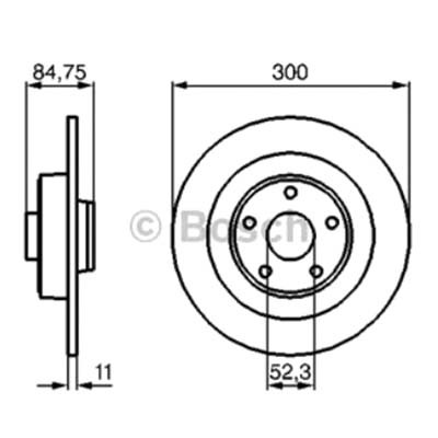 Диск тормозной зад без подшипника ор.432029079R BOSCH 0986479083