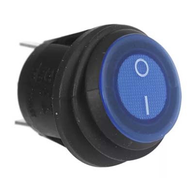 Выключатель с подсветкой (синяя) влагозащита 12в/16А 3 конт.P113