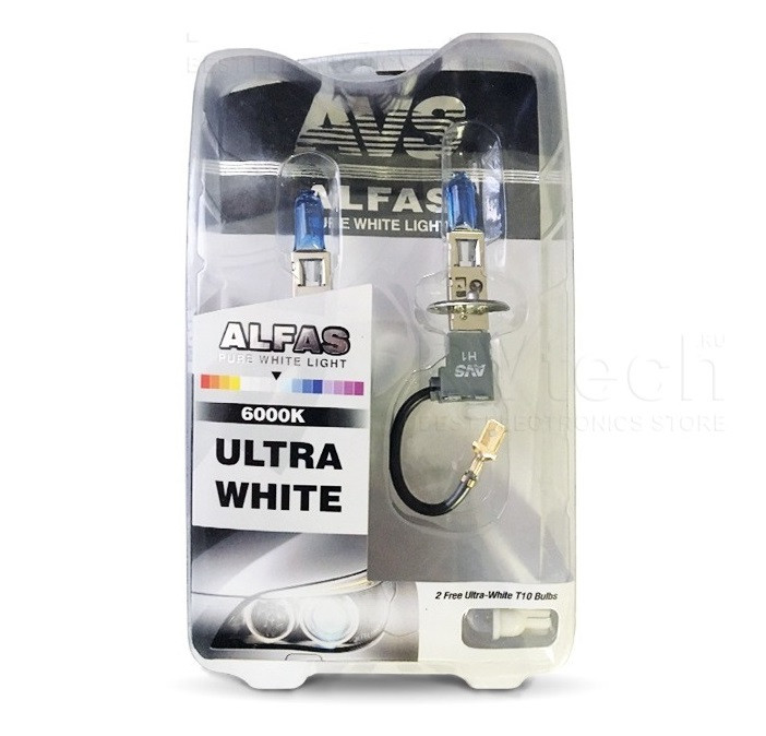 Лампа H1 85W 64150 6000K Ultra White (к-т 2 ед.) AVS Alfas A07241S 