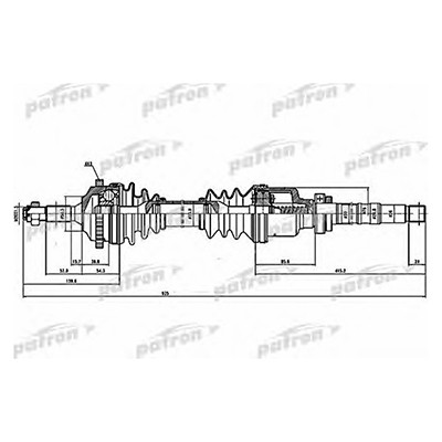 Привод правый Peugeot 206/Samand 1.8 ABS (880мм) ор.32730Z Patron PDS0394