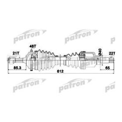 Привод левый Peugeot 306/405 1.1/1.4 MA5A 93>ор.32727C Patron PDS0262