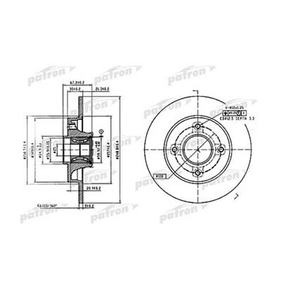 Диск тормозной зад Citroen C4/Peugeot 207/307 (249*9 цапфа 25мм) (к-кт 2шт, подшипник, кольцо ABS) ор.424934 EuroRepar 1619237880