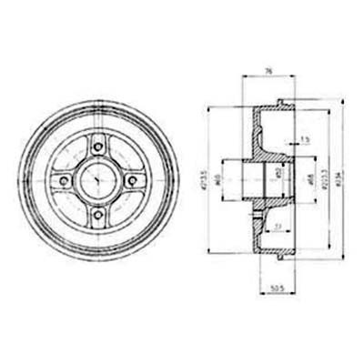 Барабан тормозной Logan 12>/Vesta/X-Ray (d203, без подшипника) ор.316274680R Delphi BF427