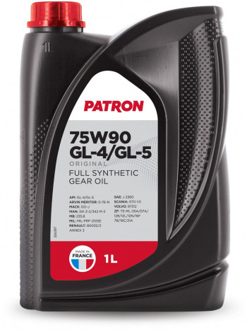 Масло трансмиссионное 75W90 1л.МКПП/Мост GL4/GL5 Patron 75W90GL4GL51LORIGINAL