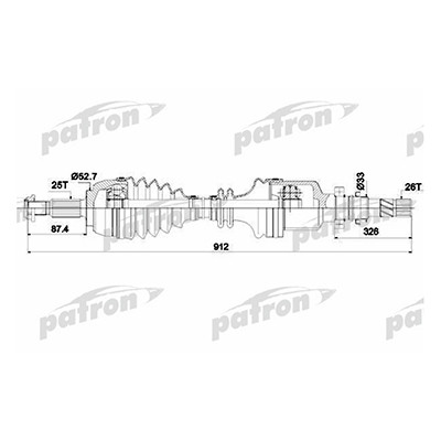 Привод правый Megane II ор.8200472158 Parton PDS0246