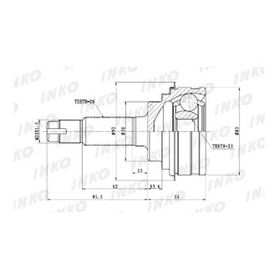 ШРУС 26*23 ор.4346080145 INKO 329192